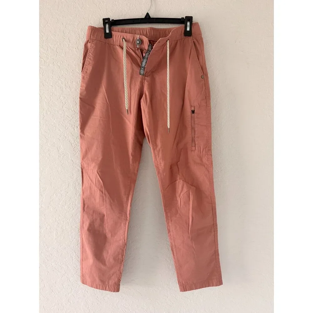 Vuori Ripstop Pants Women's Small Terracotta Pink Jogger Zip Pocket